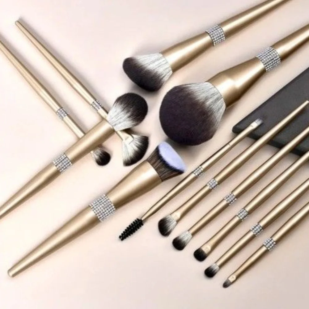 Luxurious Silver Makeup Brush Set..